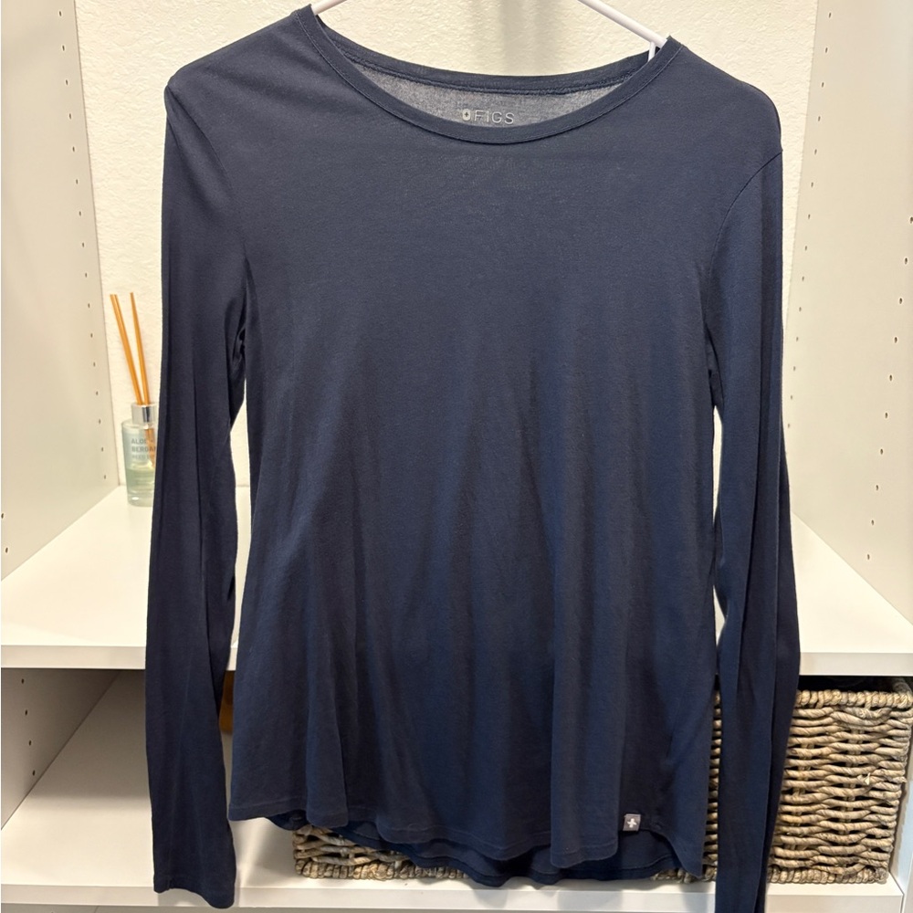 Figs Navy Long Sleeve Tee